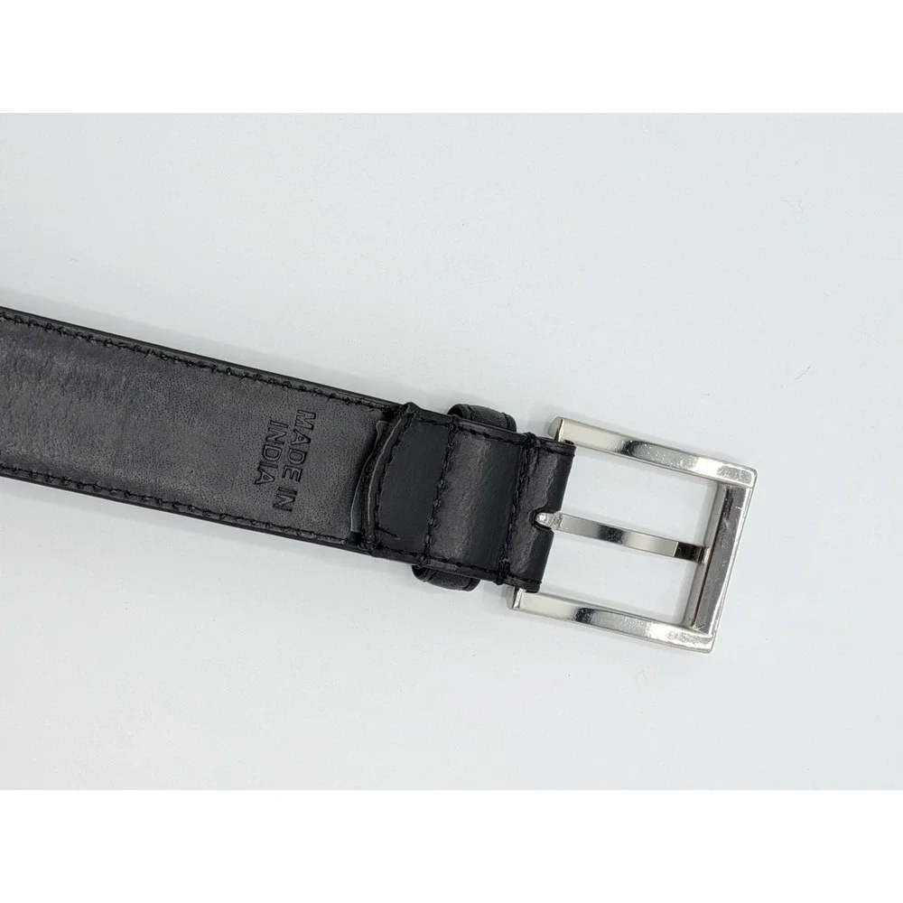 Florsheim Leather Belt Black Size 32 Men's Dress Belt Silver Buckle‎